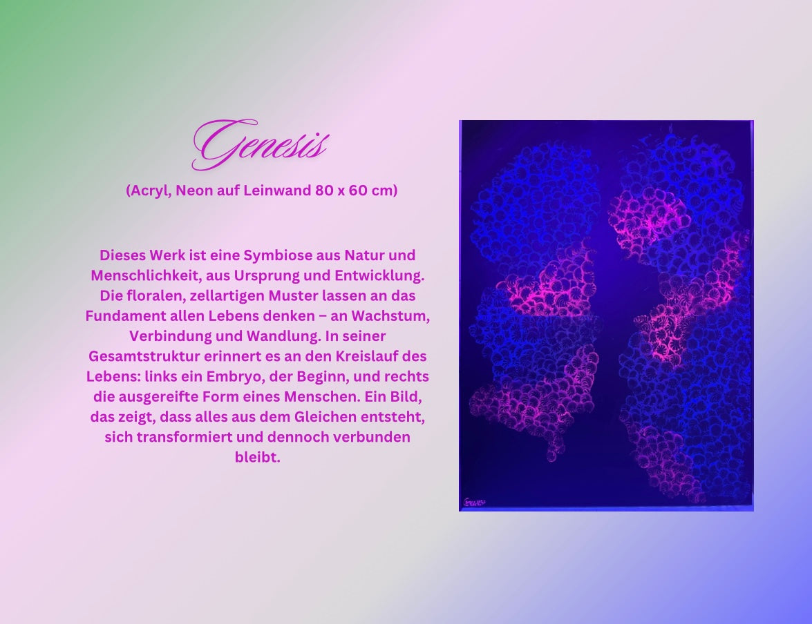Genesis – Acryl & Neon auf Leinwand (80 x 60 cm x 1,5 cm) by DaisyArtCzeczor