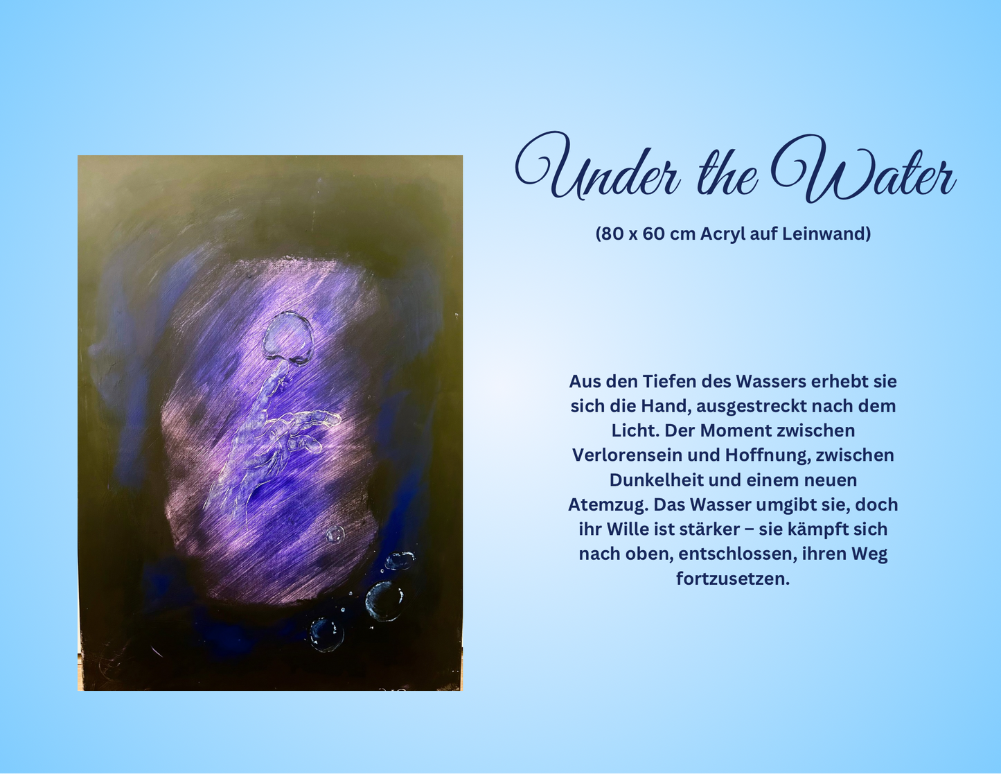 Under the Water – Acryl auf Leinwand (80 x 60 cm x 1,5 cm) - by DaisyArtCzeczor