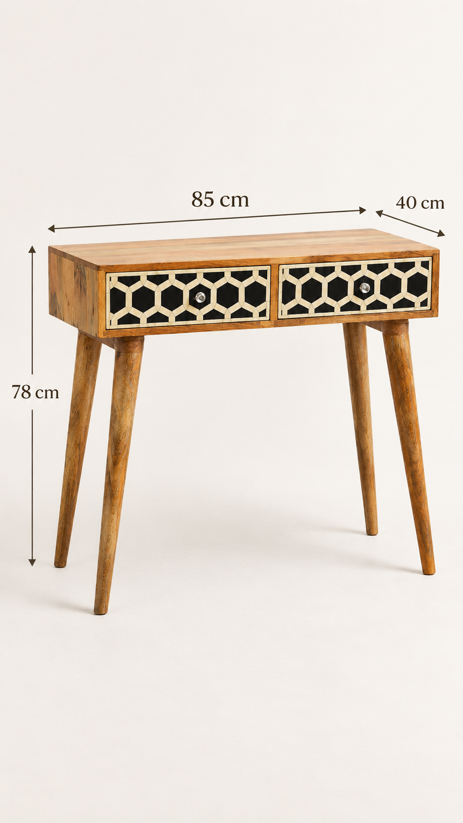 Bone Inlay Konsolentisch - 100% Mangoholz & Knochenintarsien