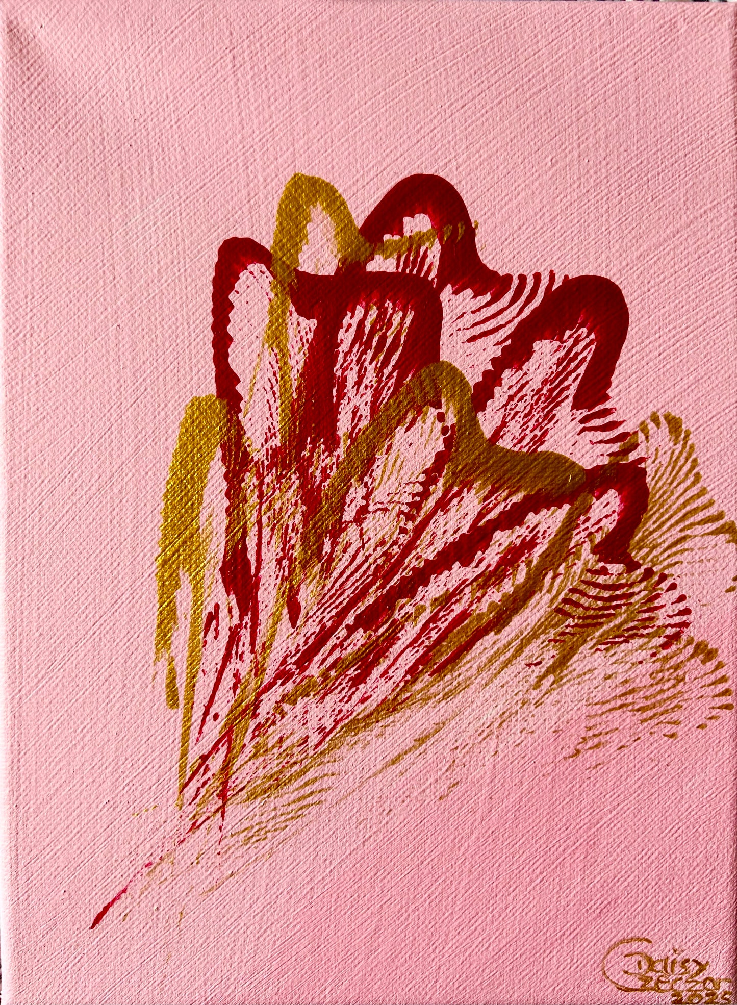 Blüten der Stärke 24 x 18 cm (Acryl auf Leinwand + Metallic) by Daisy Art Czeczor