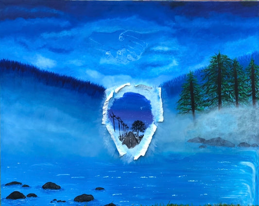 Die Stille vor dem Umbruch – Acryl, Mixed Media 3D auf Keilrahmen (100 x 80 cm x 3,5cm) by DaisyArtCzeczor