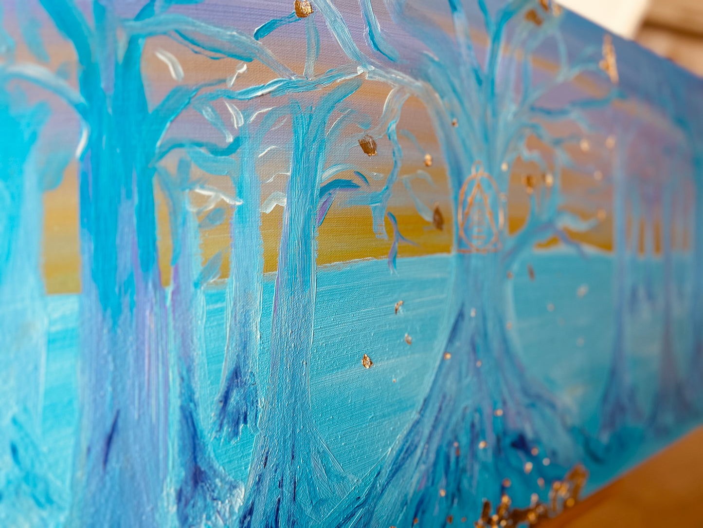 Wächter des goldenen Ursprungs – Originalgemälde auf Leinwand (Keilrahmen) 50 x 100 cm - Limited Edition by DaisyArtCzeczor-5kg