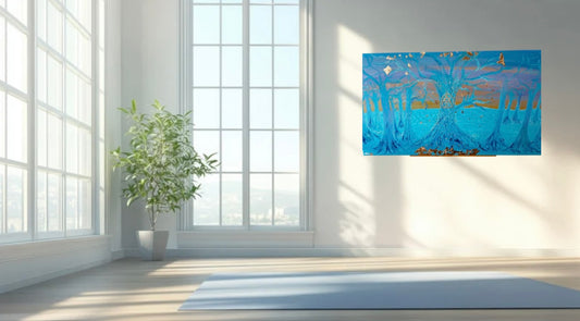 Wächter des goldenen Ursprungs – Originalgemälde auf Leinwand (Keilrahmen) 50 x 100 cm - Limited Edition by DaisyArtCzeczor-5kg