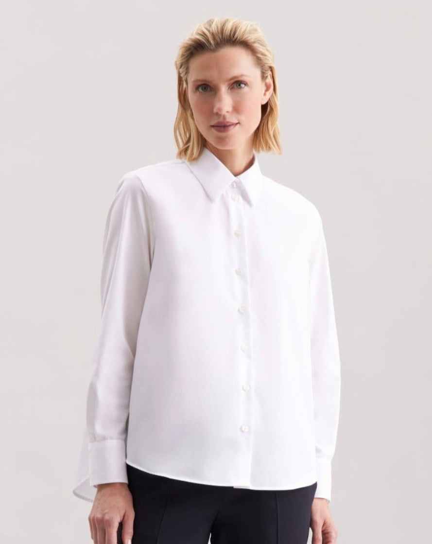 Seidensticker-Damen Bluse Regular Fit – A-Linie – Langarm – 100 % Baumwolle – Bügelfrei
