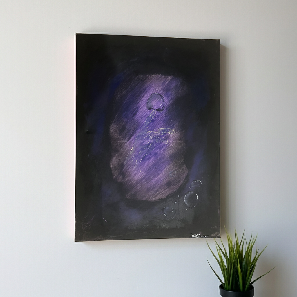 Original Kunstwerk-Under the Water – Acryl auf Leinwand - by Daisy Art Czeczor - zusätzlich Räucherstäbchen & Halter - Aroma Duftkerze