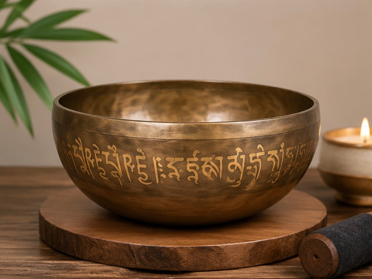 Medizin-Buddha Klangschale – Handgehämmert aus Nepal - 28 cm