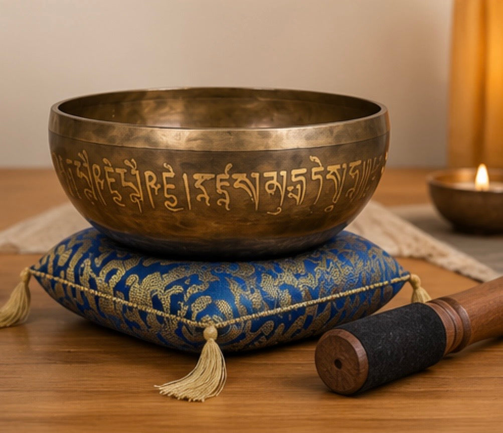 Medizin-Buddha Klangschale – Handgehämmert aus Nepal - 28 cm