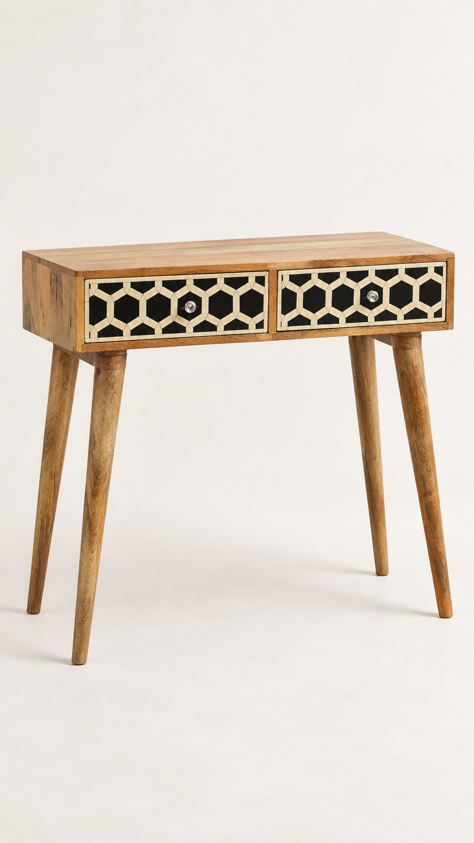 Bone Inlay Konsolentisch - 100% Mangoholz & Knochenintarsien