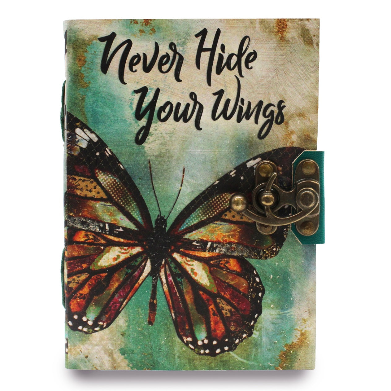 Leder-Notizbuch „Never Hide Your Wings“