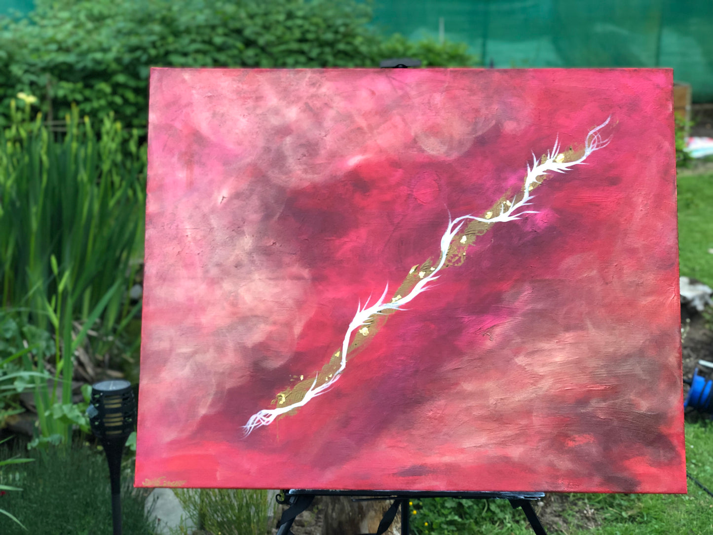 Power - Original Kunstwerk - by Daisy Art Czeczor - zusätzlich Räucherstäbchen & Halter - Aroma Duftkerze