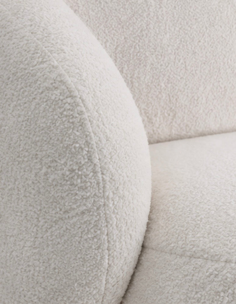 Savona Lounge Set – Loungesessel mit Pouf, Weiß