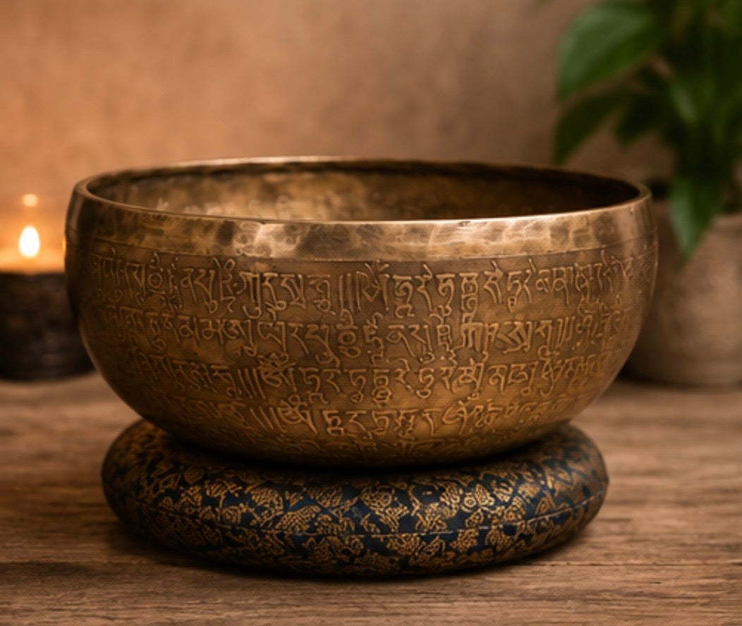 Tara Buddha Healing Klangschale – 25–27 cm - handgemacht aus Nepal