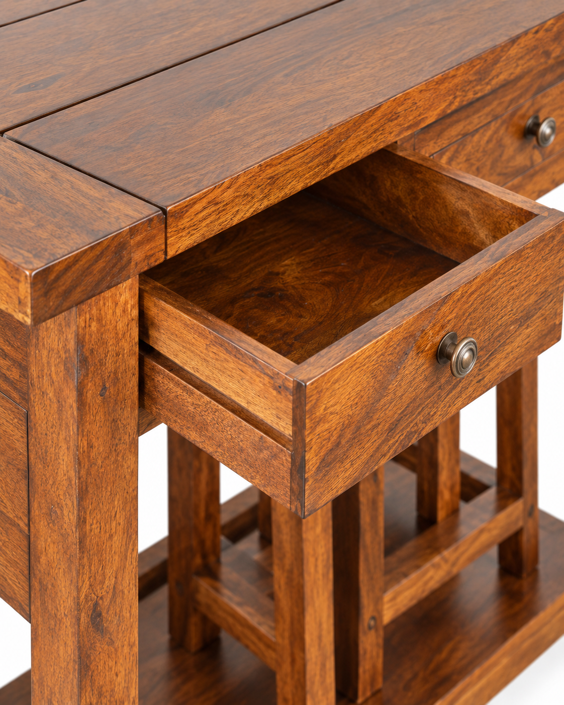 Chestnut Frühstückstisch-Set mit 2 Hockern - 100% Mangoholz