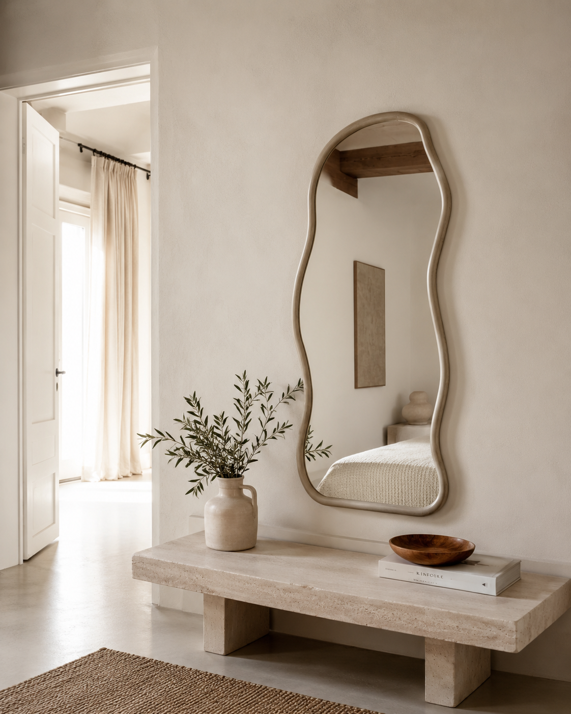 Bega Statement-Spiegel – Organische Form Beige | 89 × 180 cm
