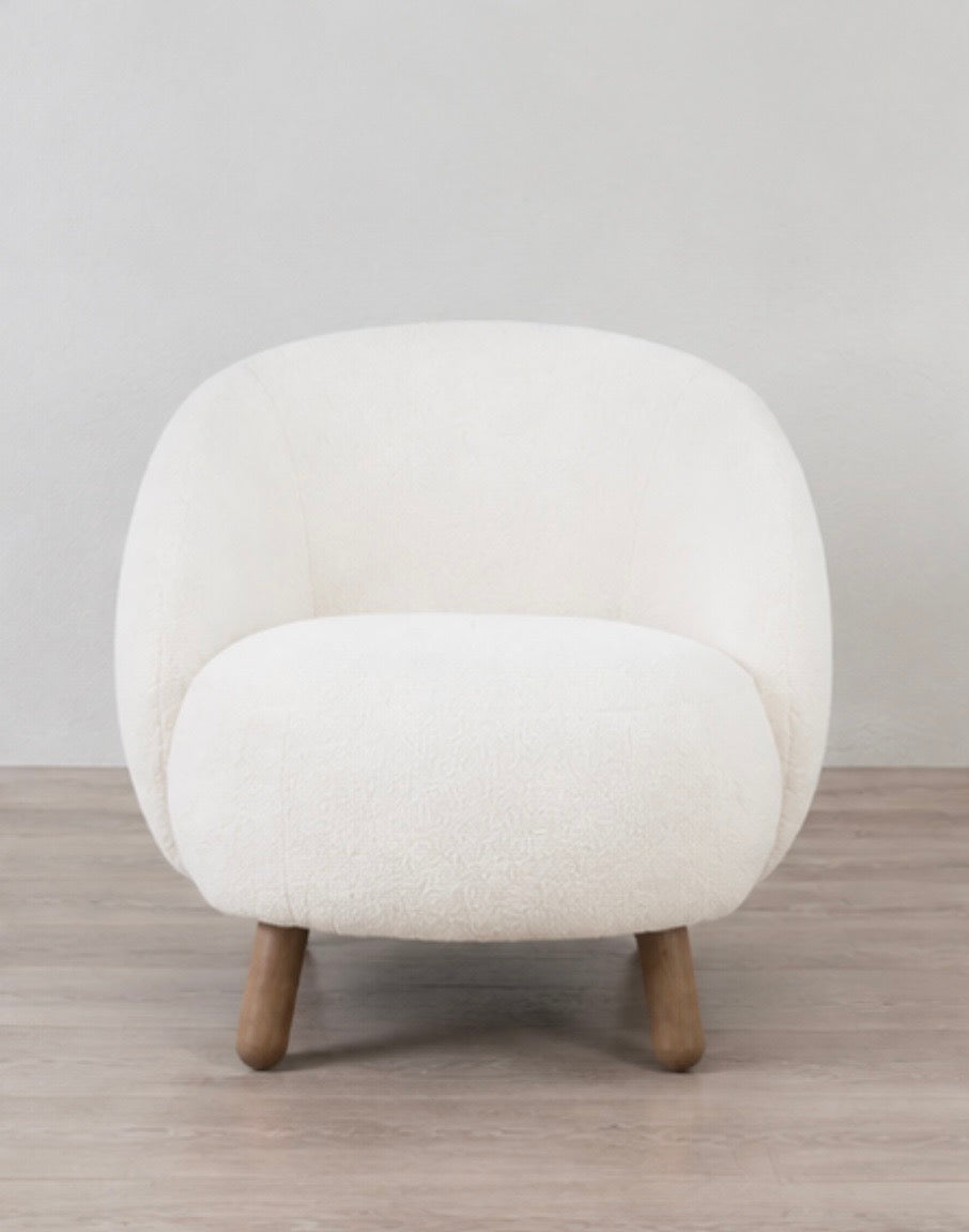 Savona Lounge Set – Loungesessel mit Pouf, Weiß