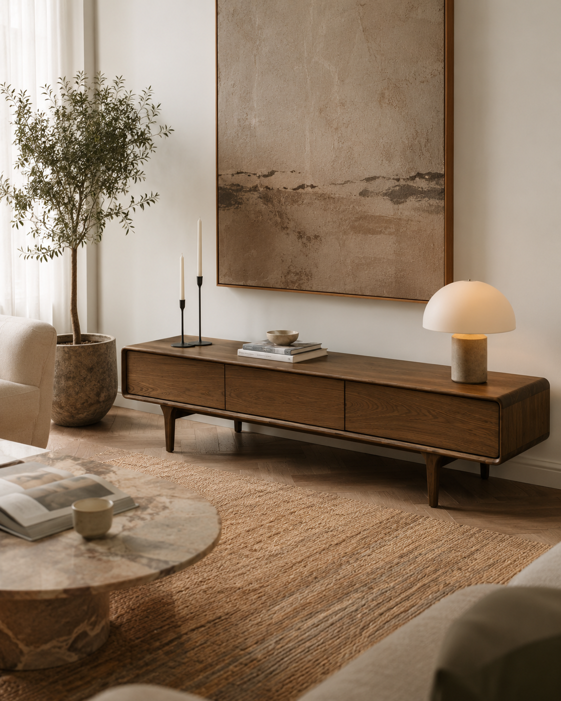 Darwin TV-Bench – Dunkelbraun - 180 cm
