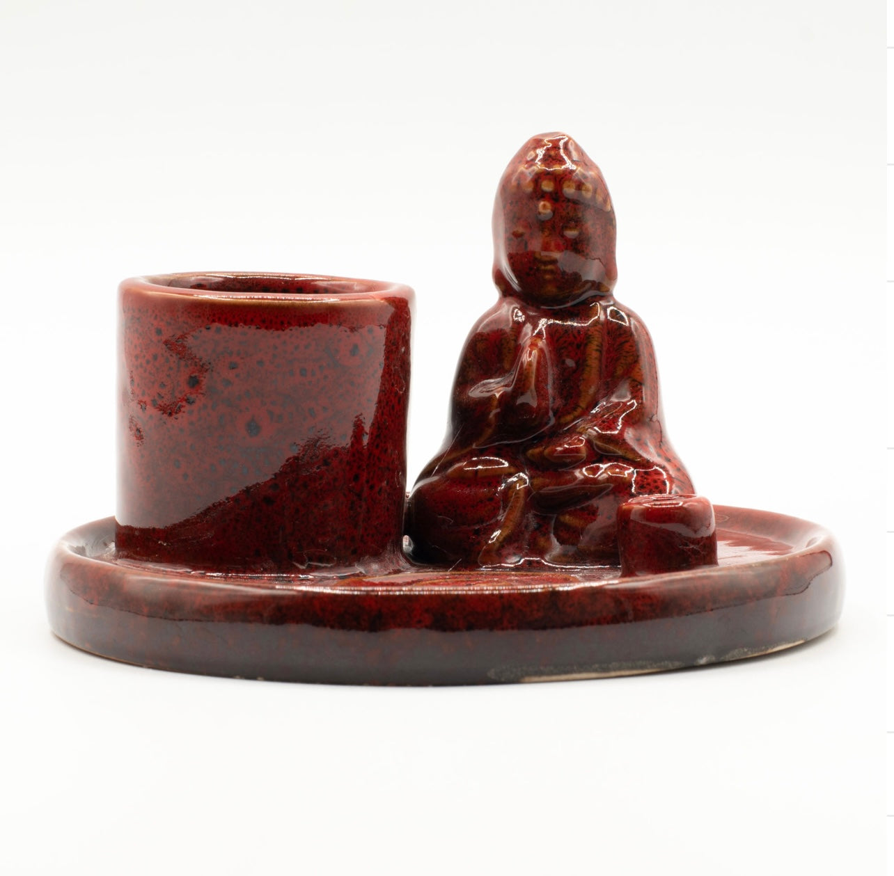 Mehrzweck-Räucherstäbchenhalter mit Buddha - 13 x 13 x 8 cm
