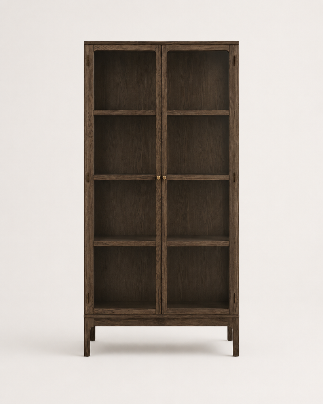 Zamora Vitrinenschrank – Eiche & Glas Dunkelbraun, 180 cm