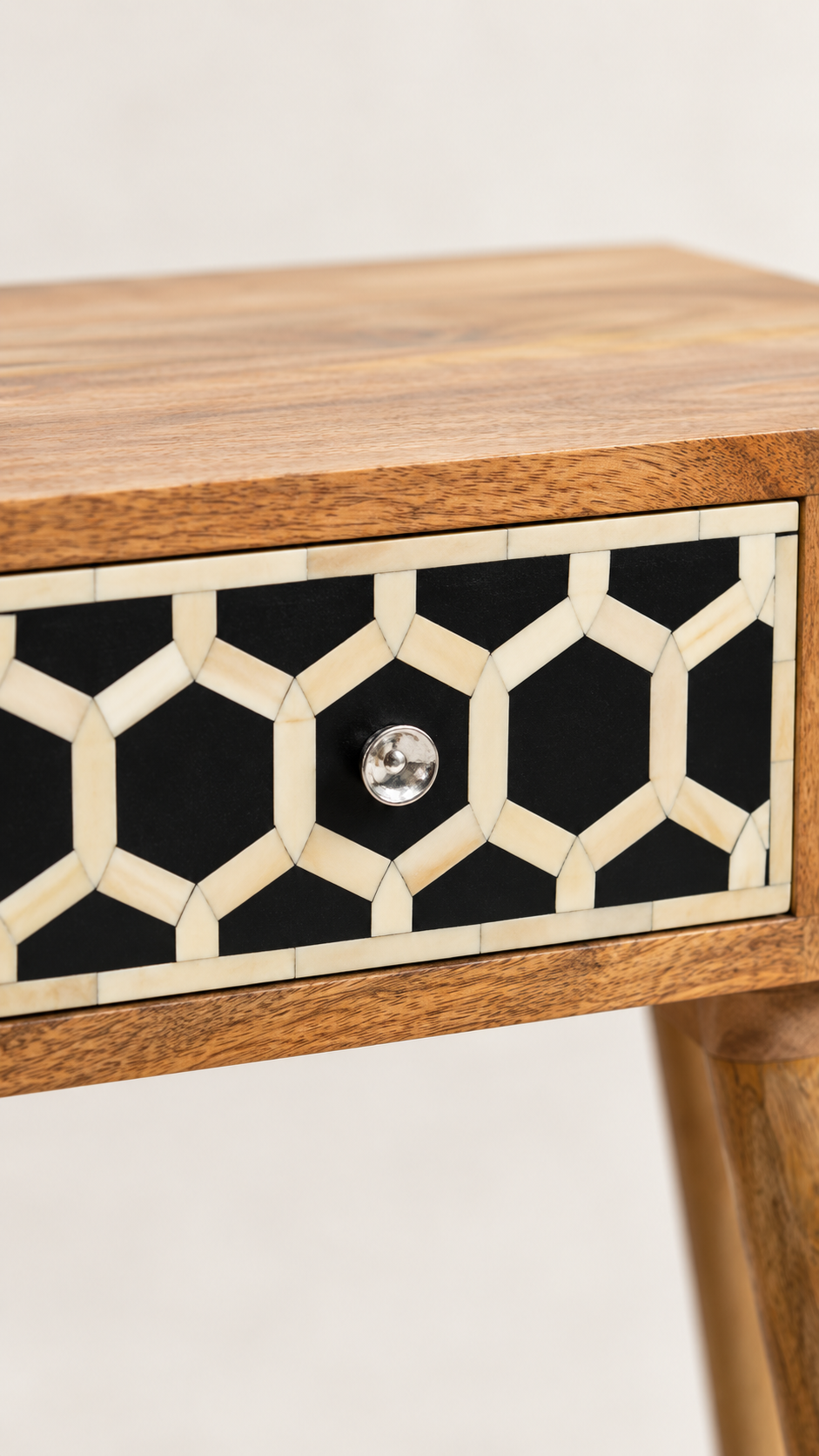 Bone Inlay Konsolentisch - 100% Mangoholz & Knochenintarsien