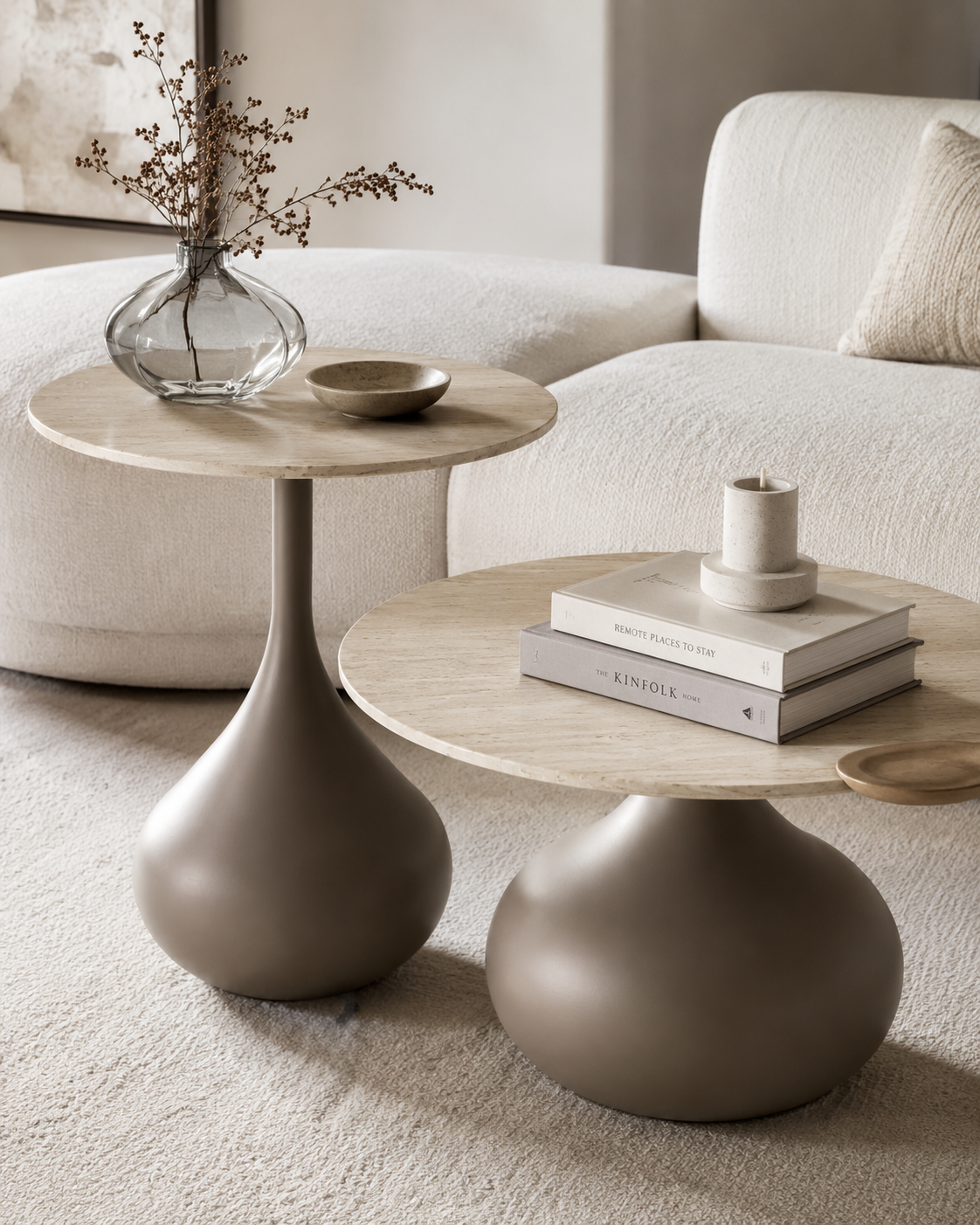 Pienza Couchtisch-Set – 2-teilig | Khaki