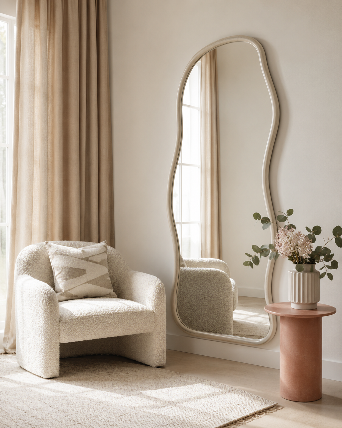 Bega Statement-Spiegel – Organische Form Beige | 89 × 180 cm