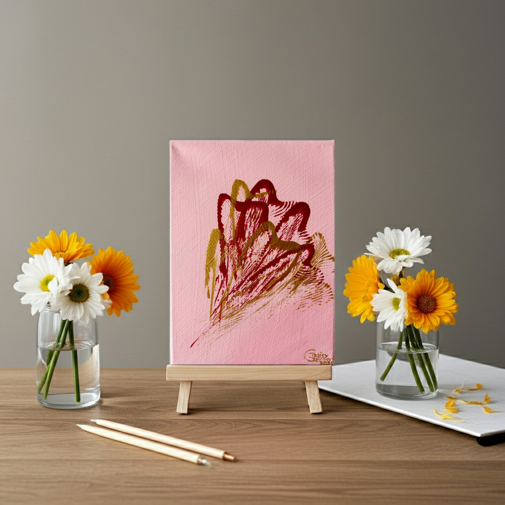 Blüten der Stärke 24 x 18 cm (Acryl auf Leinwand + Metallic) by Daisy Art Czeczor