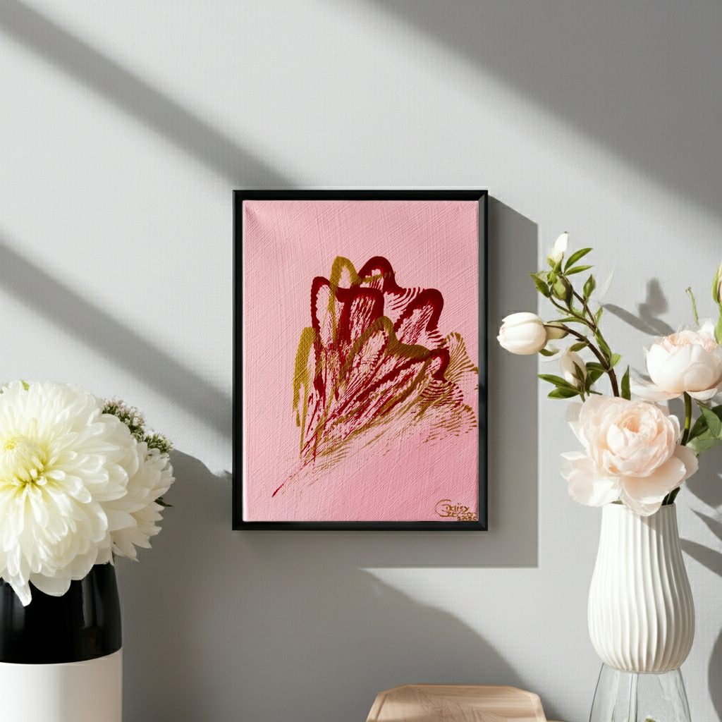 Blüten der Stärke 24 x 18 cm (Acryl auf Leinwand + Metallic) by Daisy Art Czeczor