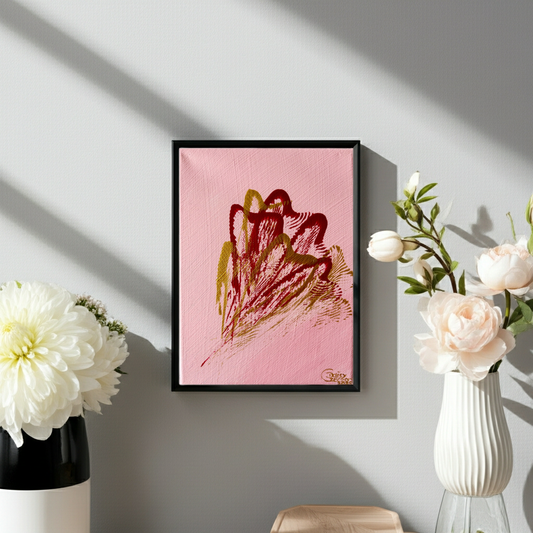 Blüten der Stärke 24 x 18 cm (Acryl auf Leinwand + Metallic) by Daisy Art Czeczor