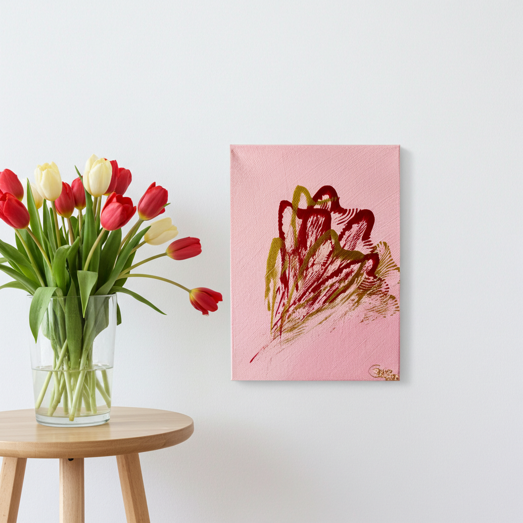Blüten der Stärke 24 x 18 cm (Acryl auf Leinwand + Metallic) by Daisy Art Czeczor