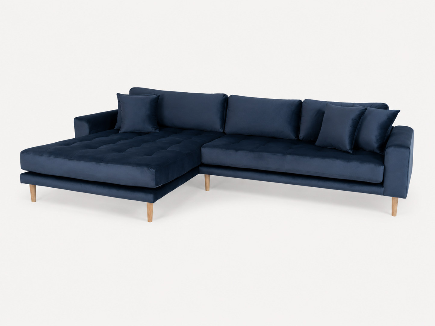 LIDO Lounge Sofa – Dunkelblau – Longchair links