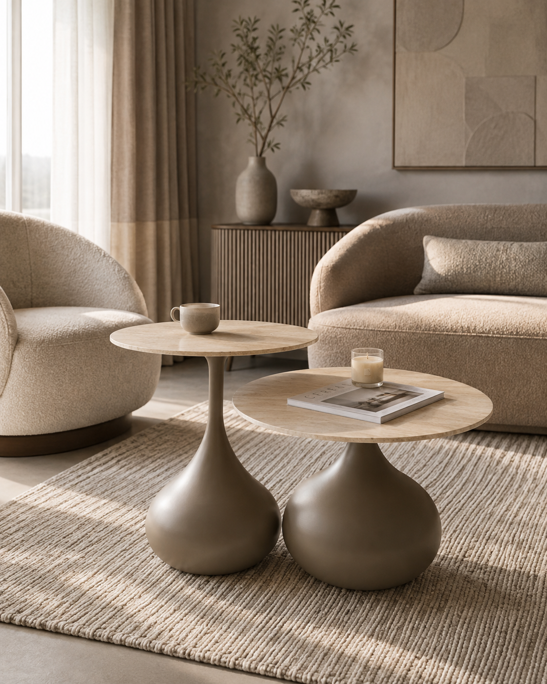 Pienza Couchtisch-Set – 2-teilig | Khaki
