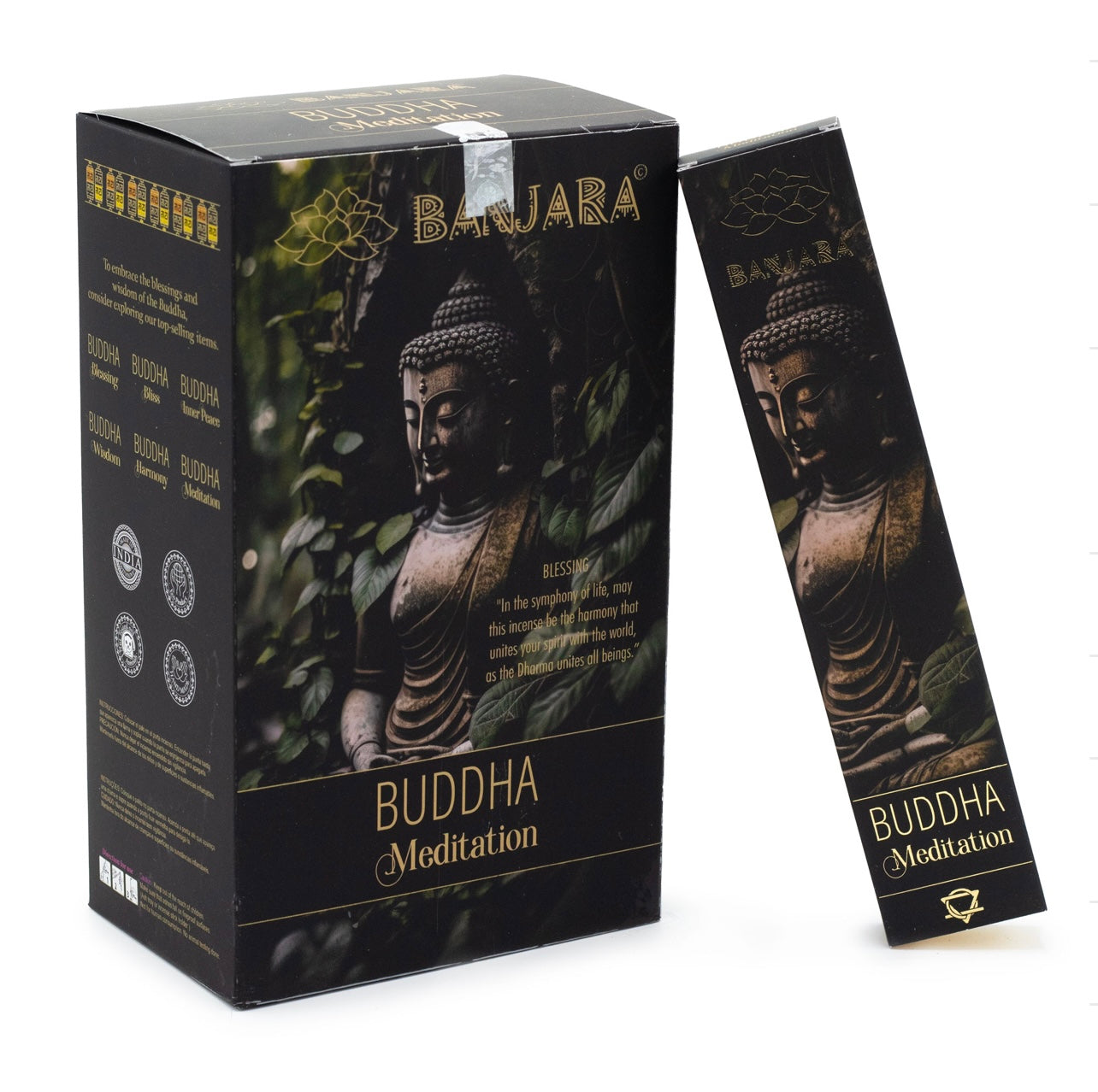 Buddha Meditation Räucherstäbchen - 12 x Edel Päckchen / 180 Räucherstäbchen