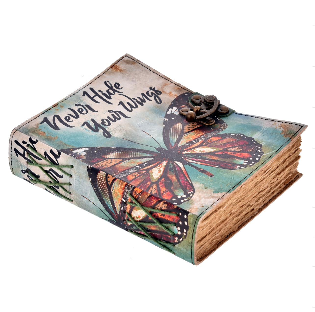 Leder-Notizbuch „Never Hide Your Wings“