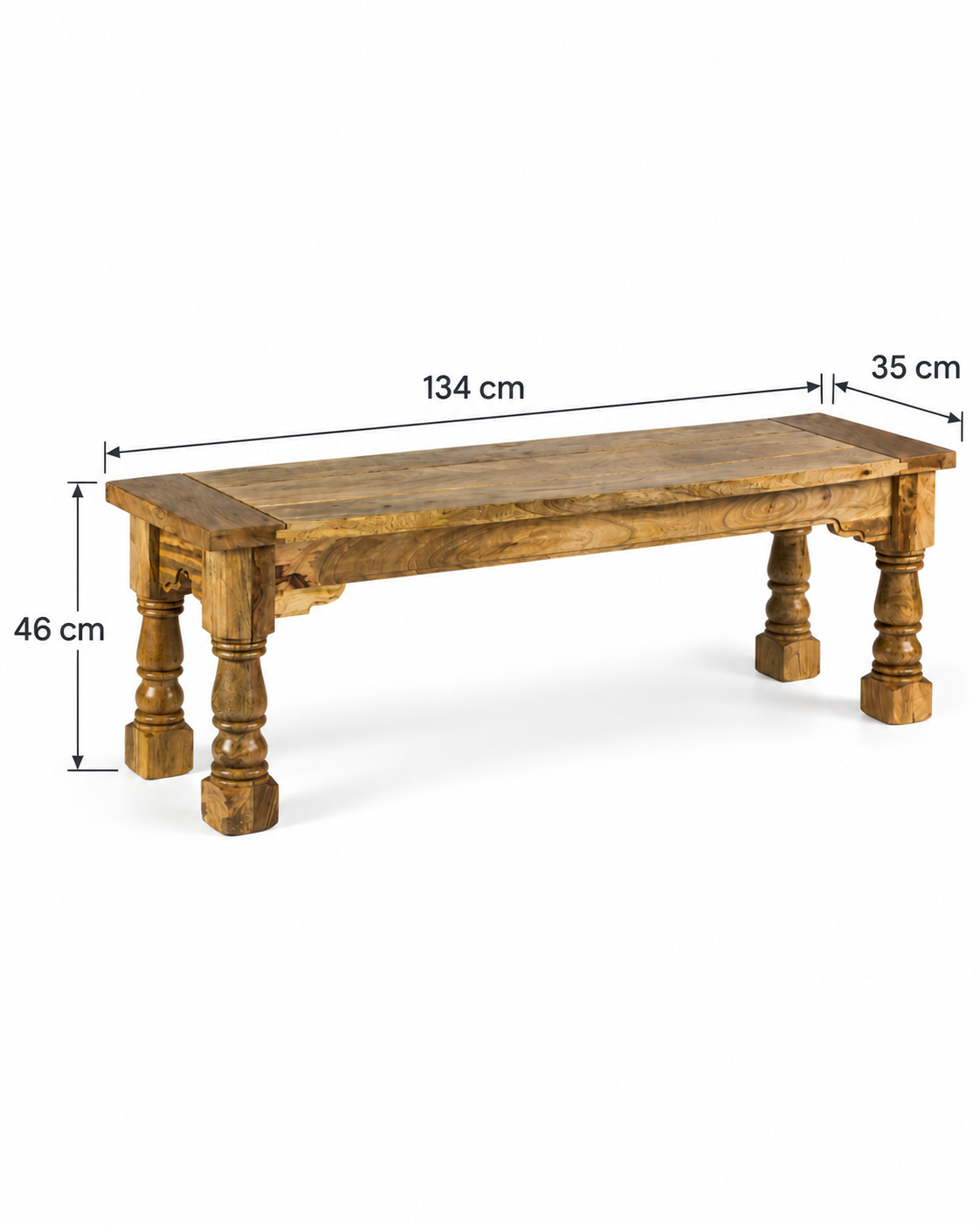 Grandly Royale Esszimmerbank aus massivem Mangoholz