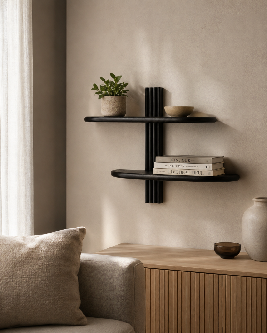 Aliano Wall Shelf – Schwarz