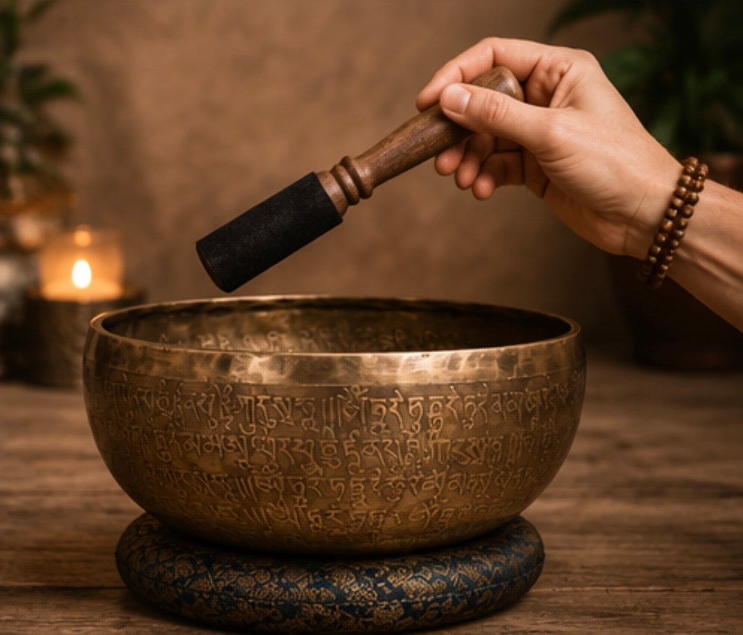 Tara Buddha Healing Klangschale – 25–27 cm - handgemacht aus Nepal