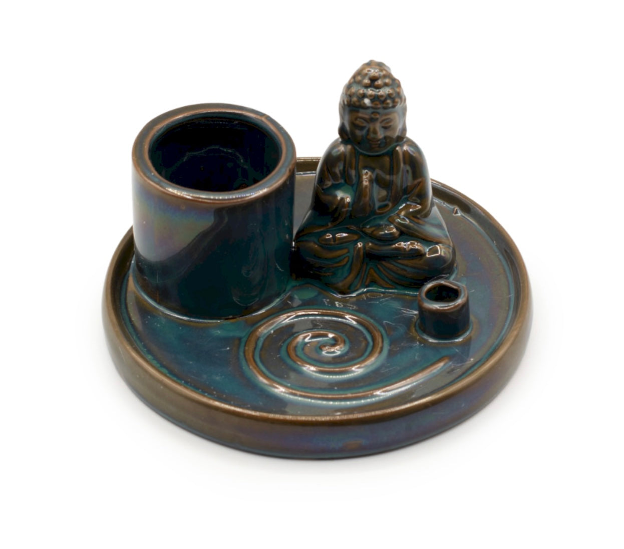 Mehrzweck-Räucherstäbchenhalter mit Buddha - 13 x 13 x 8 cm