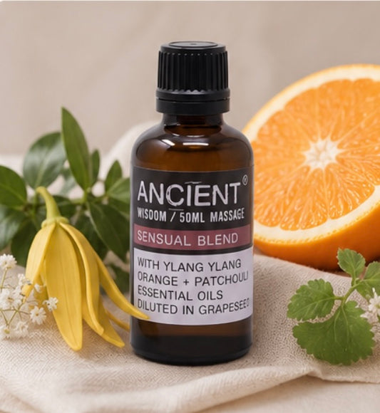 Sinnliches Massageöl – 50ml | Ätherische Öle für Entspannung & Wohlbefinden - zur äußeren Anwendung