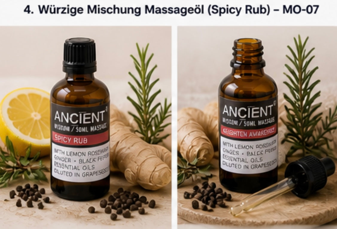 Sinnliches Massageöl – 50ml | Ätherische Öle für Entspannung & Wohlbefinden - zur äußeren Anwendung