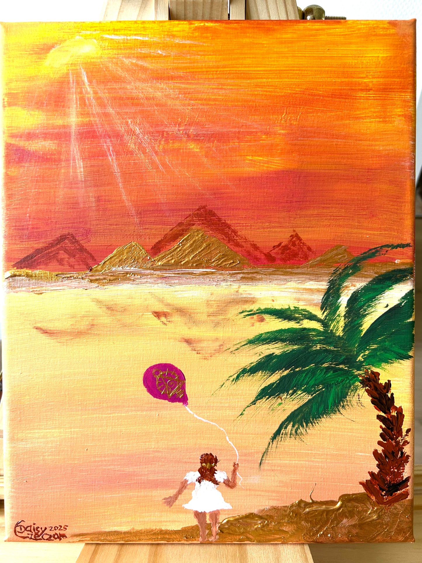 „Die goldene Zeit“ Acryl auf Leinwand (18 x 24 cm) - Limited Edition by DaisyArtCzeczor