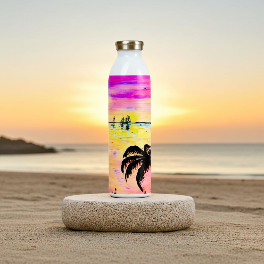 Limited Edition - Hochwertige Wasserflasche, Vakuumisolierung für kalt & warm Getränke, Art by Daisy Art Czeczor
