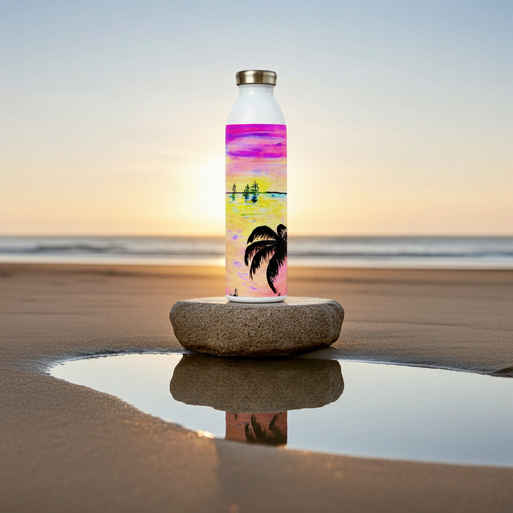 Limited Edition - Hochwertige Wasserflasche, Vakuumisolierung für kalt & warm Getränke, Art by Daisy Art Czeczor