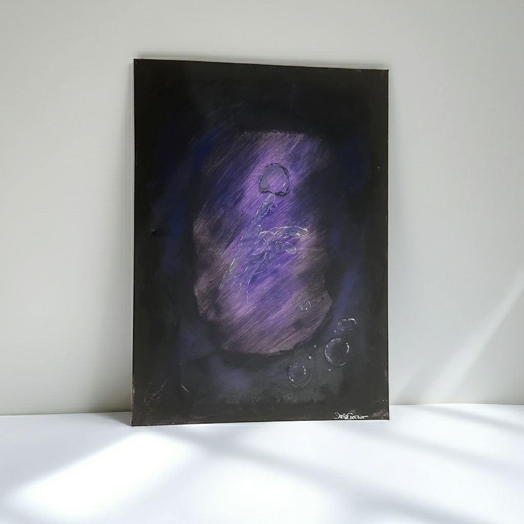 Original Kunstwerk-Under the Water – Acryl auf Leinwand - by Daisy Art Czeczor - zusätzlich Räucherstäbchen & Halter - Aroma Duftkerze