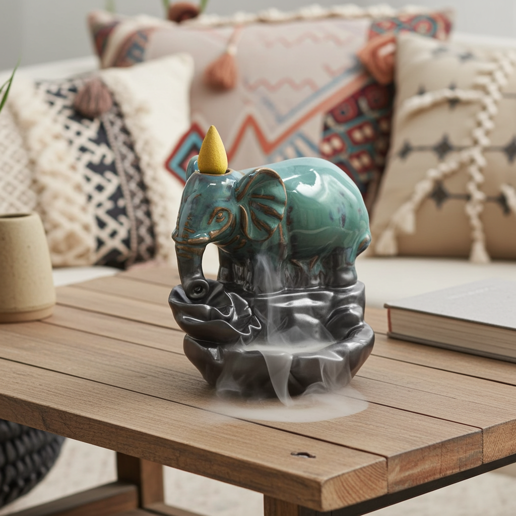 Rückfluss-Räuchergefäß – Elefant am Pool