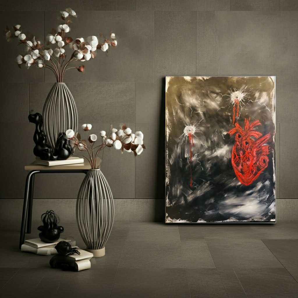 Zerrissen - Original Kunstwerk - Daisy Art Czeczor - zusätzlich Räucherstäbchen & Halter - Aroma Duftkerze