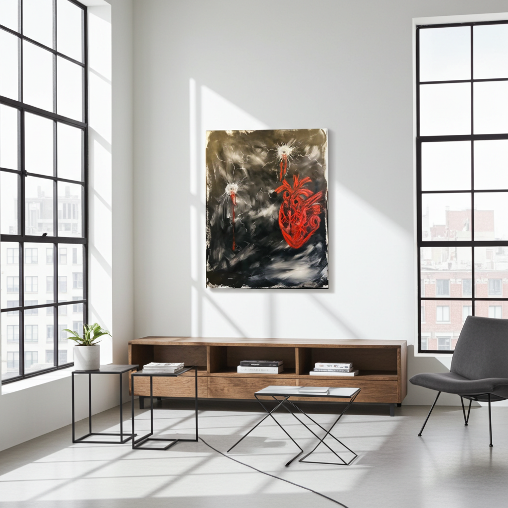 Zerrissen - Original Kunstwerk - Daisy Art Czeczor - zusätzlich Räucherstäbchen & Halter - Aroma Duftkerze