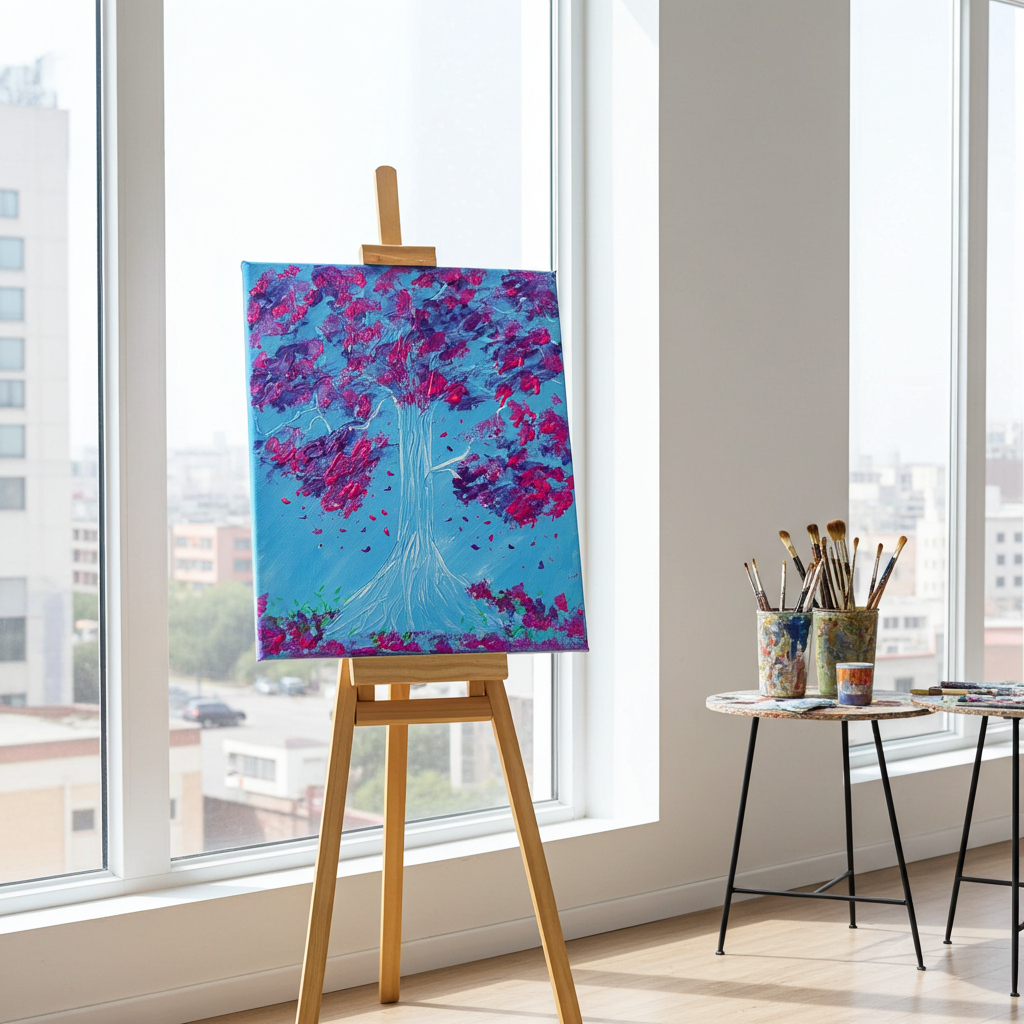 Original Kunstwerk-Acryl und Neonfarben auf Leinwand - 18x24 cm - Uniquat by DaisyArtCzeczor