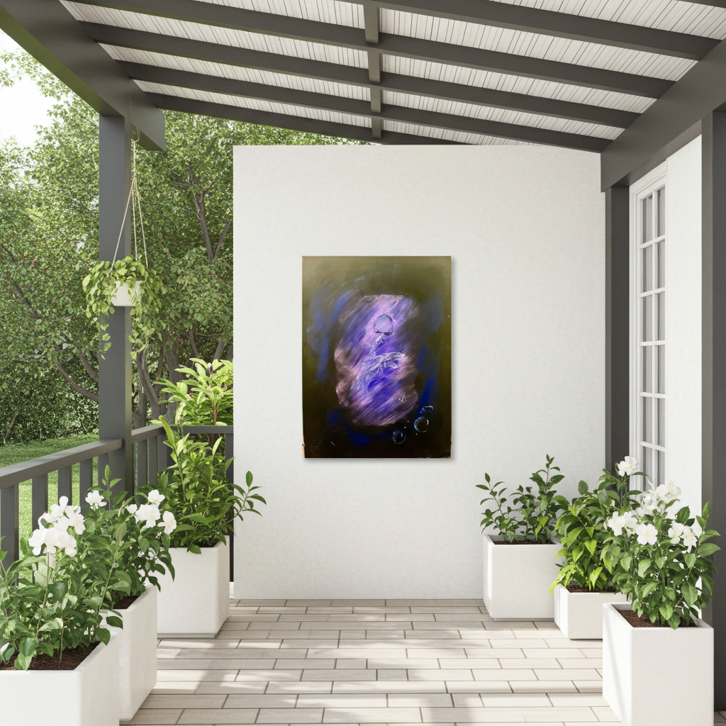 Original Kunstwerk-Under the Water – Acryl auf Leinwand - by Daisy Art Czeczor - zusätzlich Räucherstäbchen & Halter - Aroma Duftkerze